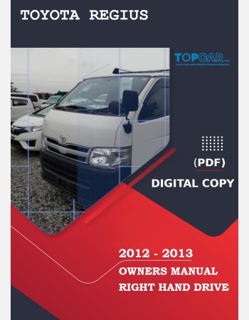 toyota regius ace 2012-2013 owners manual in english